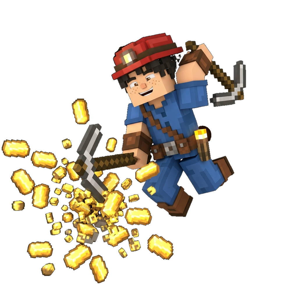 Minecraft tarzı madenci karakteri